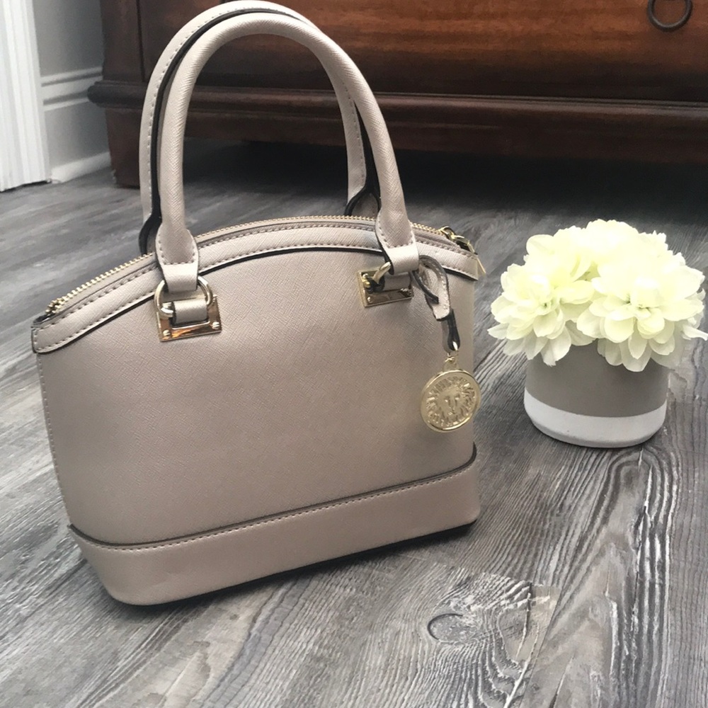 Gold metallic Anne Klein mini dome satchel